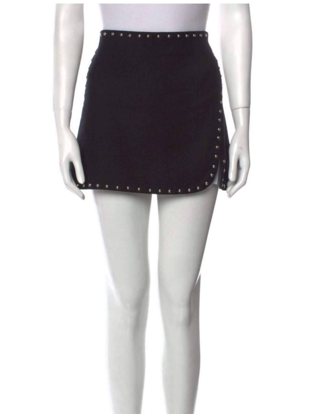 Helmut Lang Black Studded Mini Skirt